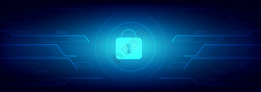 科技网络信息安全技术蓝色背景图片