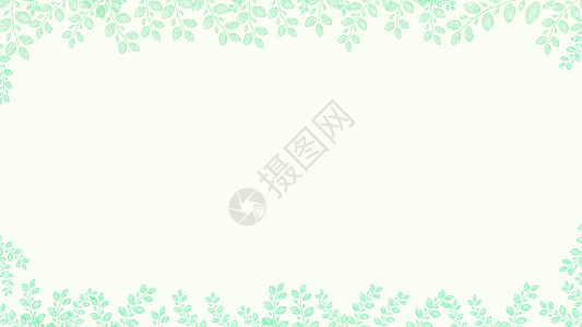 绿色酷炫标题清新水彩叶子背景插画