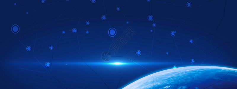 会员活动banner全球定位科技背景设计图片