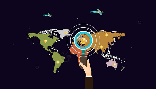 金融科技钱币地图高清图片