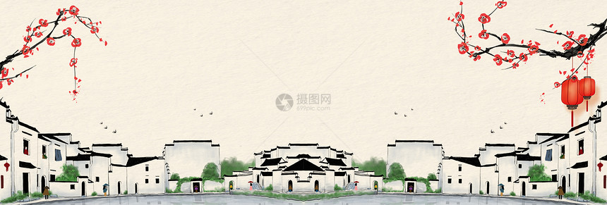 中国风古典建筑背景图片