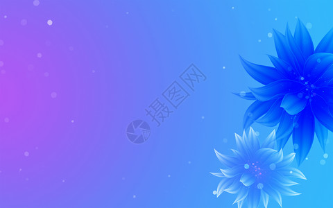 梦幻蓝色花朵梦幻酷炫花朵背景设计图片
