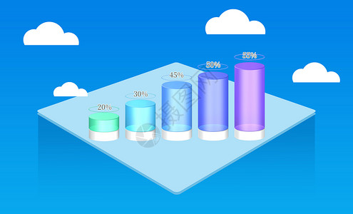 柱形图互联网数据插画