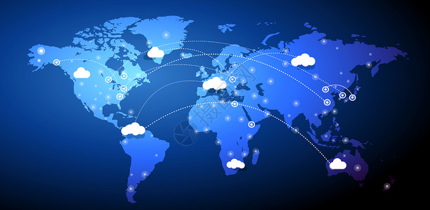 全球化云端信息科技背景地图高清图片素材