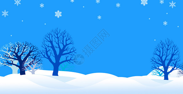 手绘雪景雪景背景设计图片