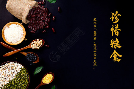 有机豌豆米世界粮食日设计图片