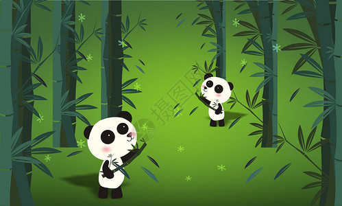 熊猫吃竹图图片