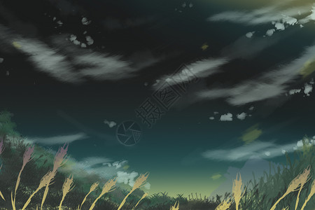夜空风景插画背景图片