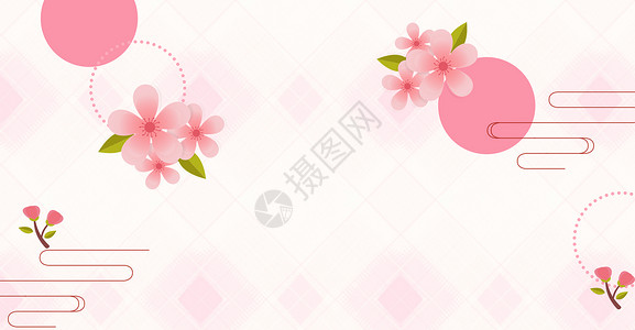 唯美浪漫粉色樱花背景背景图片
