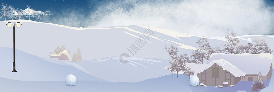 滑雪缆车冬季设计图片