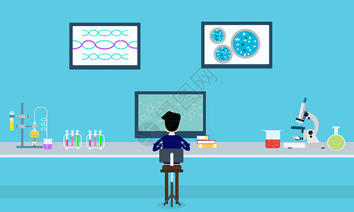 分子研究医学实验室研究插画