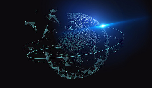 科技线条球信息技术蓝色背景科技地球设计图片