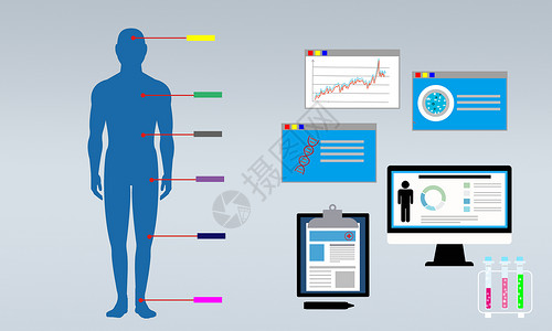 健康数据素材身体检查指数分析插画