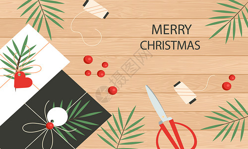 平面插画圣诞节快乐设计图片