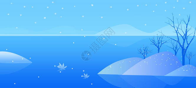 奥岛冬季冬季雪景插画插画