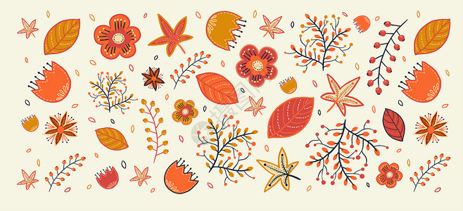 秋天树叶设计秋天树叶插画