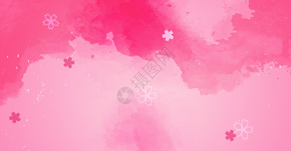 粉红色浪漫花藤粉红水彩唯美背景设计图片