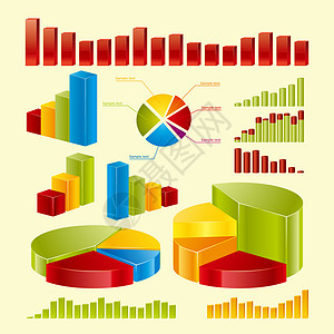 彩色饼状图数据图表设计图片