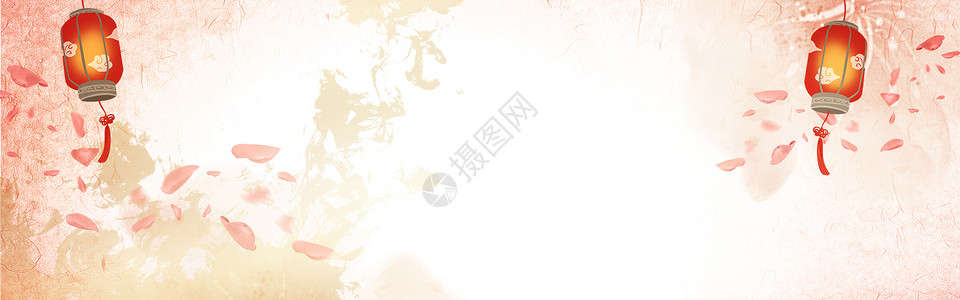 灯笼水彩素材中国风背景设计图片