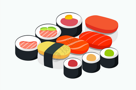 饭团料理日本寿司插画插画