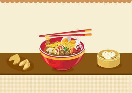 筷子插画矢量美食设计图片