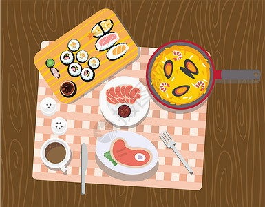 饭团寿司美食大餐设计图片