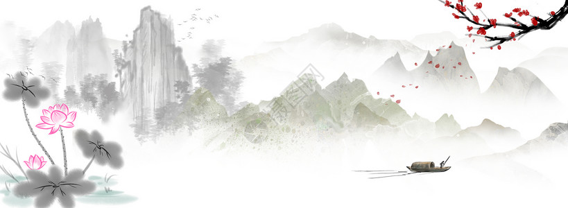 山水仙境中国风背景设计图片