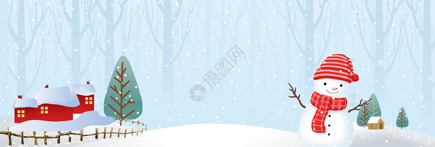树林雪地立冬背景设计图片