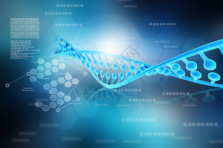 蓝色斑点鱼DNA基因三维设计图片