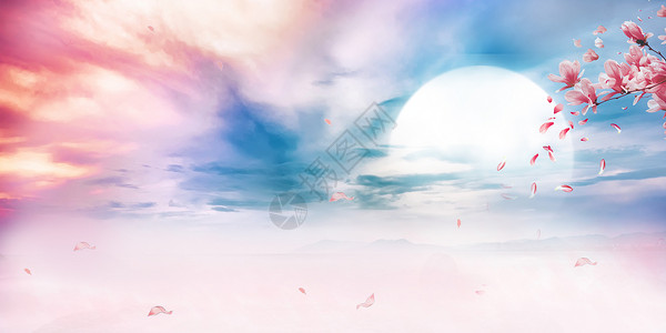 天空彩云浪漫背景设计图片
