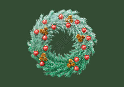 铜铃铛圣诞节花环设计图片