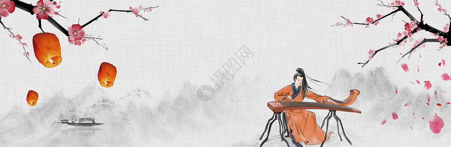 反弹琵琶中国风背景设计图片
