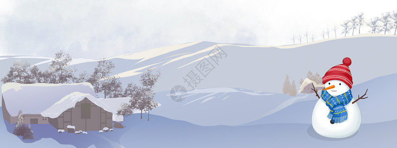 冬季深林雪景冬天雪景背景设计图片
