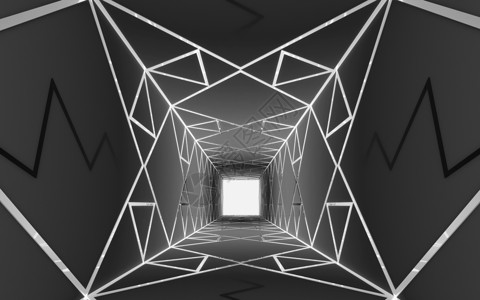 建筑支架三维空间几何结构背景 黑色设计图片