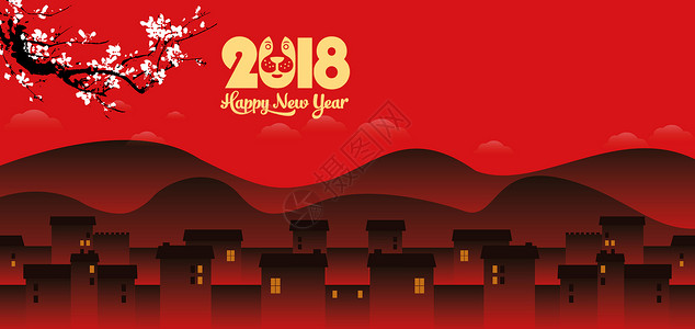 红色新年背景图片