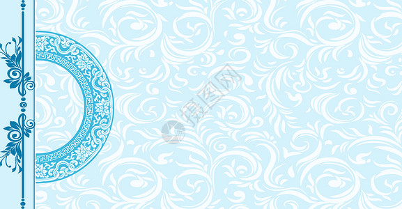 蓝色清新花纹中国风青花瓷背景设计图片