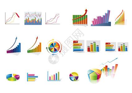 走势素材PPT分析图表插画