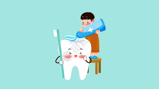 保护牙齿素材美白牙齿插画