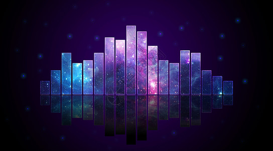 高考音乐素材紫色科技音乐律动背景设计图片