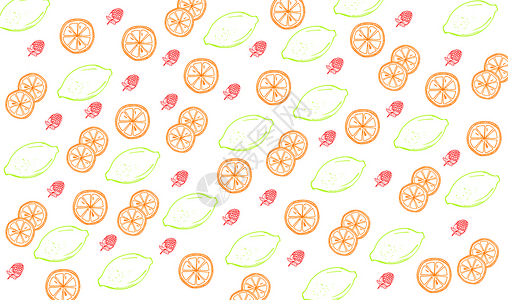 手绘食物素材水果小清新壁纸设计图片