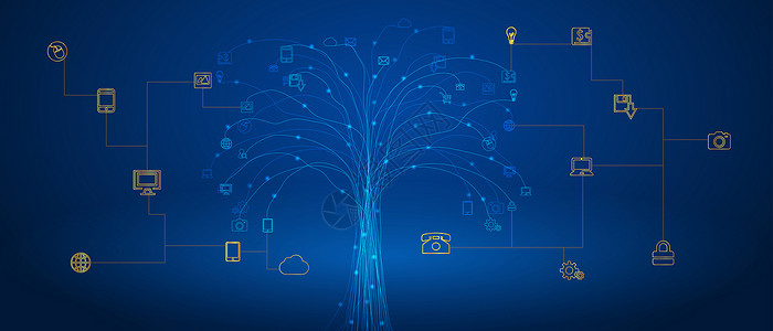 远处的一棵树互联网信息技术科技背景设计图片