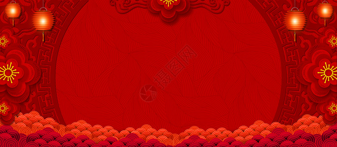 春节娱乐红色喜庆新年背景设计图片