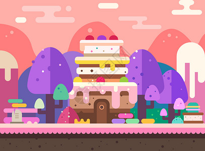 童话蛋糕城堡背景图片