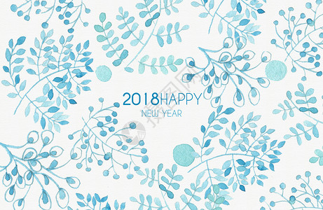 手绘植物蓝盆花蓝色线描植物背景插画