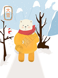 雪地里的熊背景图片