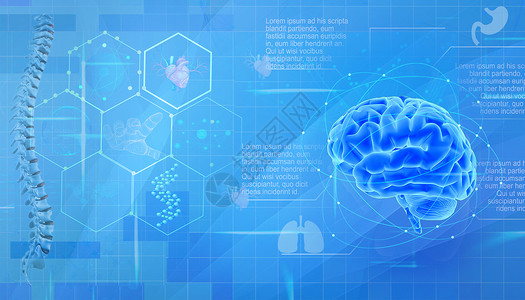 大脑研究医疗科技器官背景设计图片