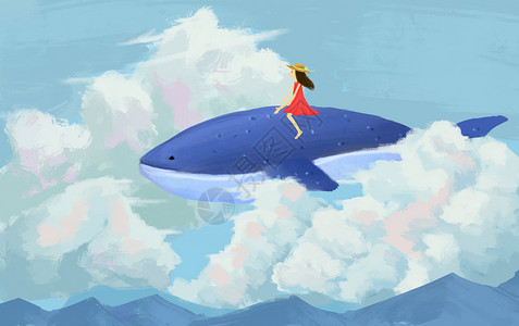 云端海豚背景图片