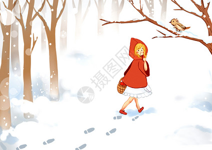 雪地里的小红图片