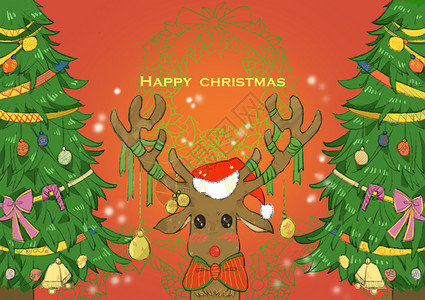 圣诞小麋鹿背景图片