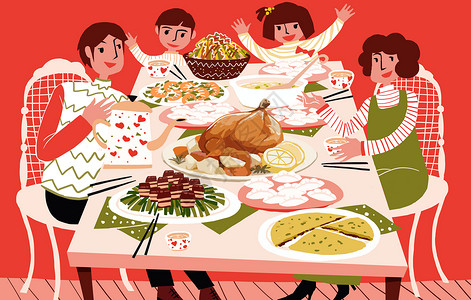 春节家庭聚餐图片